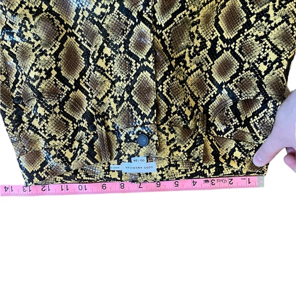 GOOD AMERICAN Good 90's Icon Faux Snake Skin Pants Gold - Picture 12 of 14